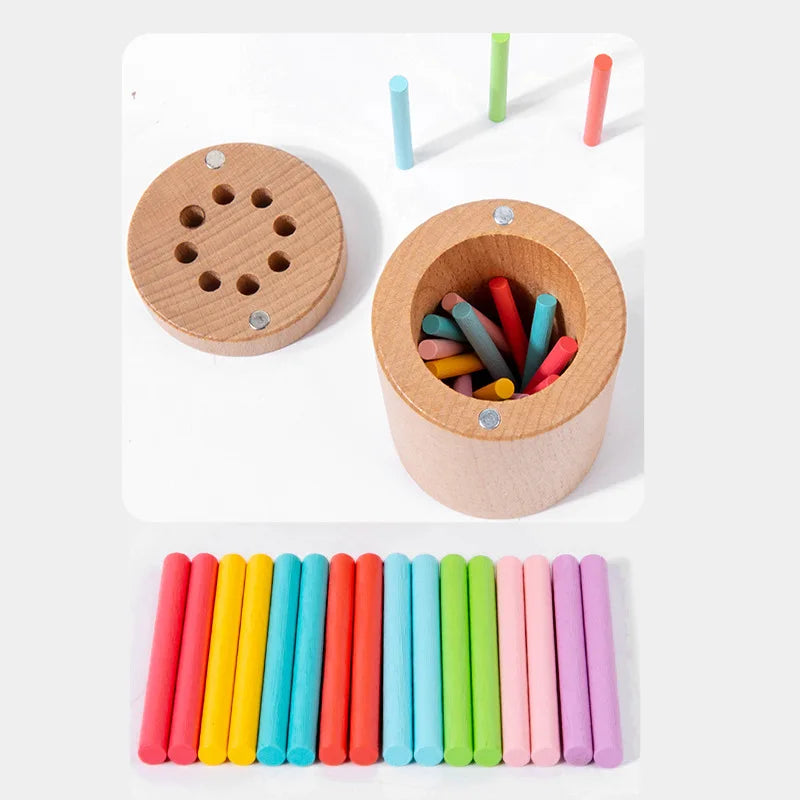 Puzzle d’Éveil Sensoriel Ouvéa – Tri des Couleurs & Formes en Bois Naturel
