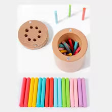 Puzzle d’Éveil Sensoriel Ouvéa – Tri des Couleurs & Formes en Bois Naturel
