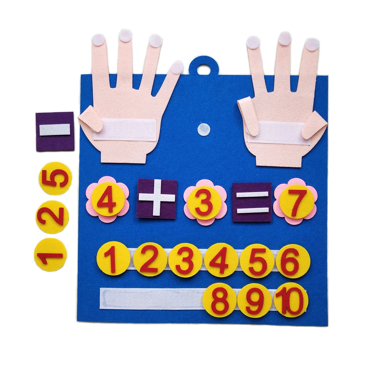 Jeu de Calcul Montessori Ouvéa – Apprendre à Compter avec les Doigts en Feutre
