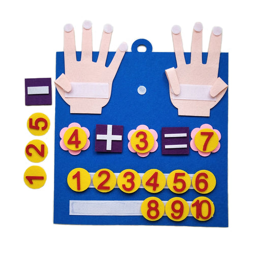 Jeu de Calcul Montessori Ouvéa – Apprendre à Compter avec les Doigts en Feutre