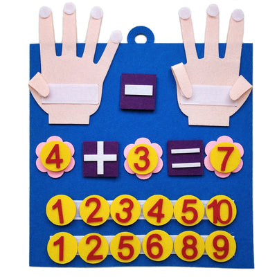 Jeu de Calcul Montessori Ouvéa – Apprendre à Compter avec les Doigts en Feutre