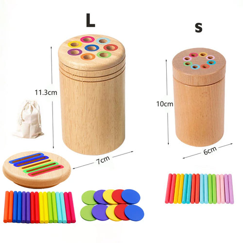 Puzzle d’Éveil Sensoriel Ouvéa – Tri des Couleurs & Formes en Bois Naturel