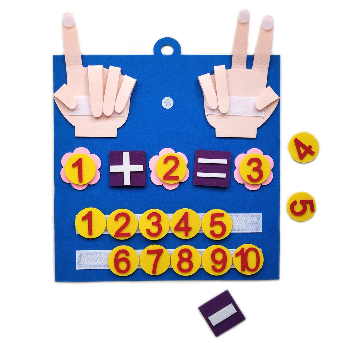 Jeu de Calcul Montessori Ouvéa – Apprendre à Compter avec les Doigts en Feutre